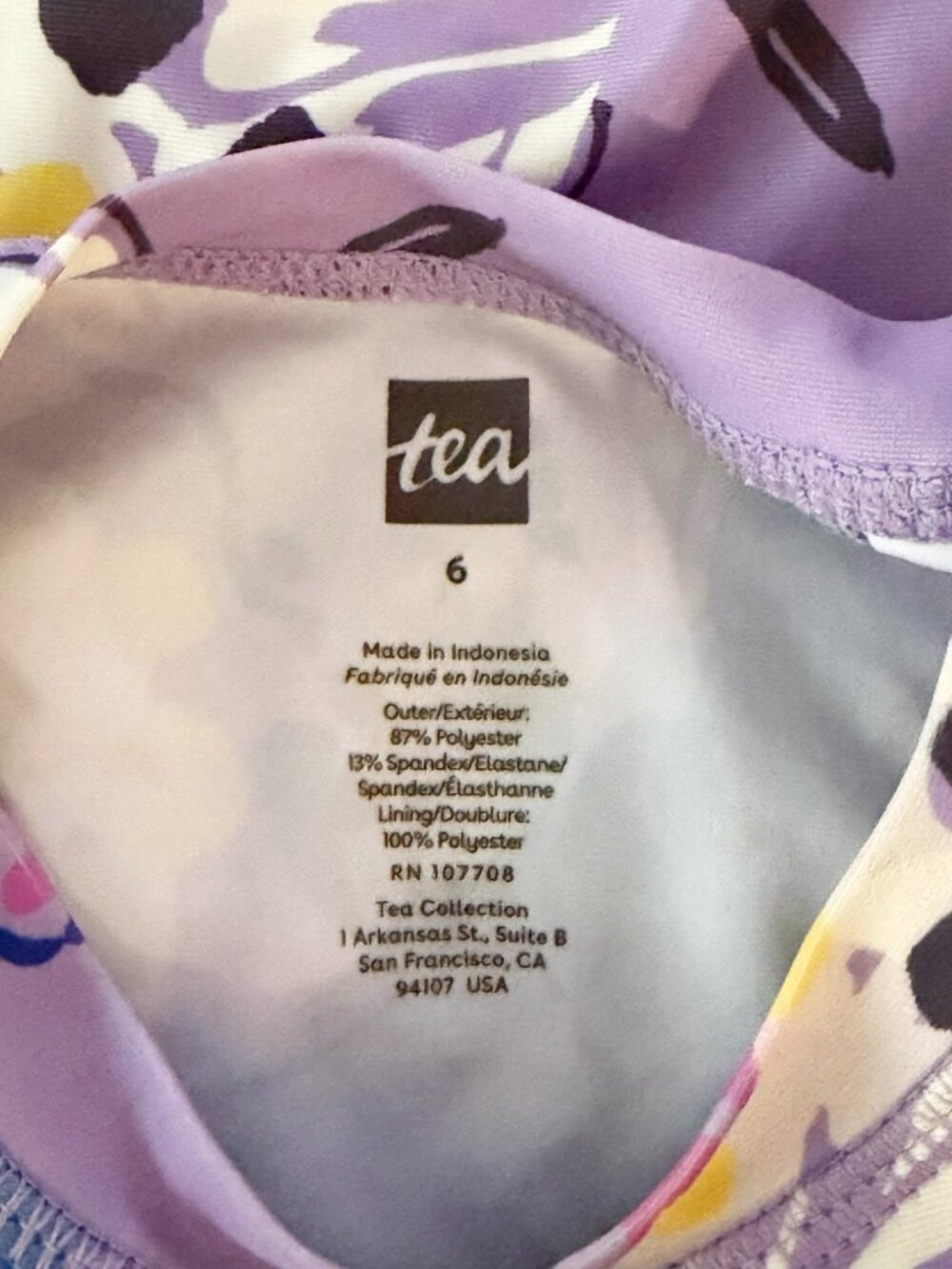 Tea Collection Butterfly Rash Guard • 6 Years - Picture 3 of 3